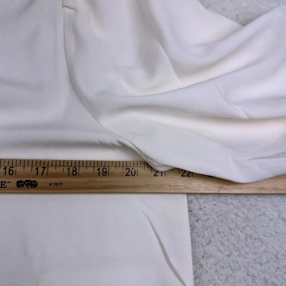 NWT J. Crew Puff Sleeve Satin Back Crepe Top‎ Women's Medium Keyhole Long Sleeve